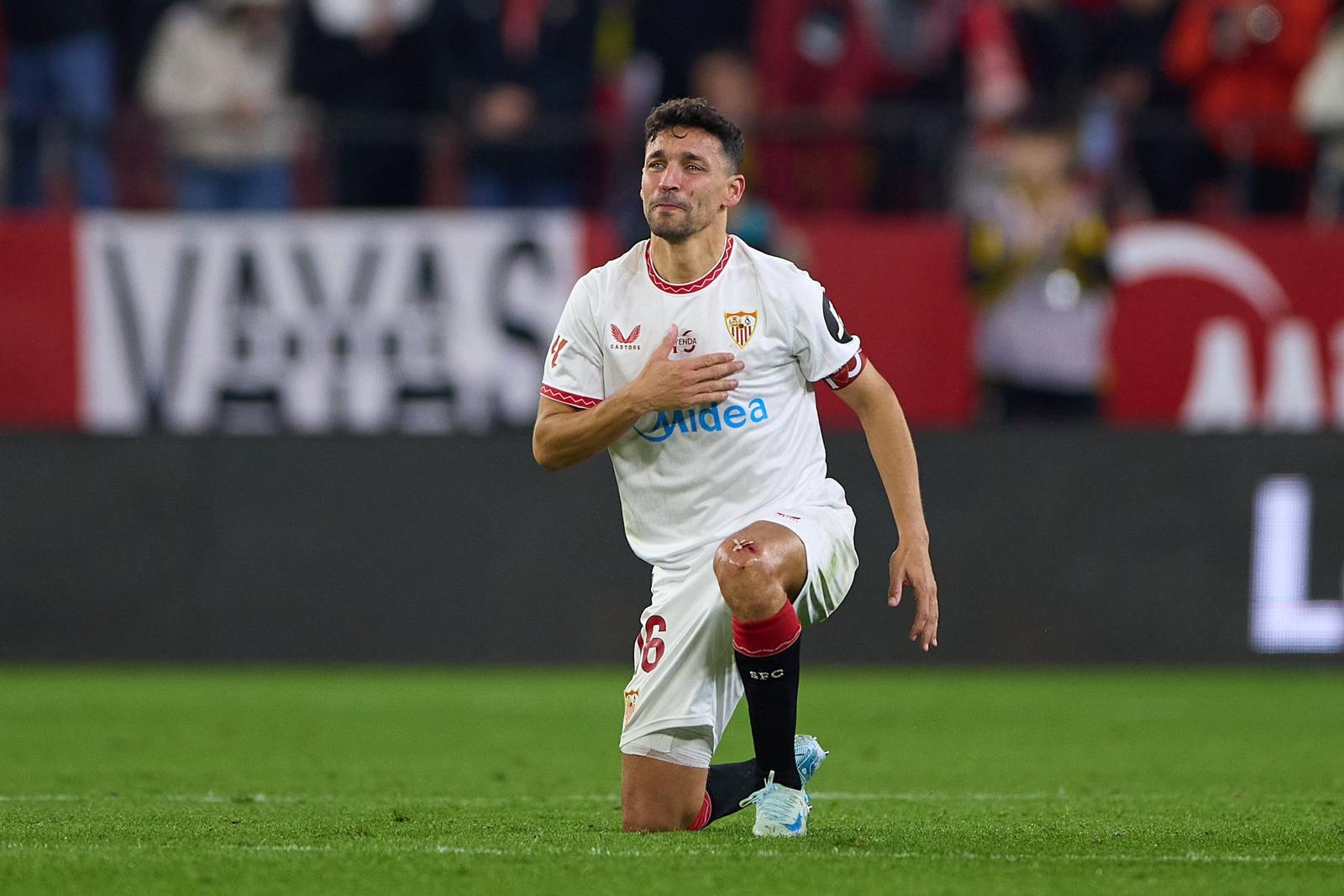 Jesús Navas durante su último partido en el Ramón Sánchez Pizjuán